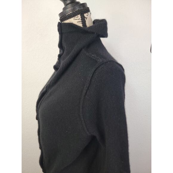 James Perse Knit Cardigan Longline Sz 2 Mock Neck Button Front 100% Cashmere - Picture 6 of 12